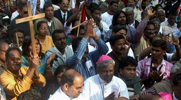 New-Delhi-Christian-Muslim-Dalit-protestersманіфестація в Нью-Делі